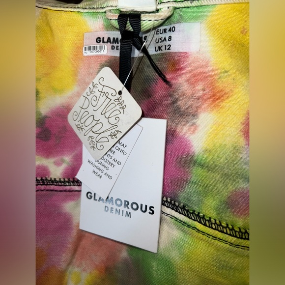 Free People / Glamorous Denim - NWT - Cropped Denim Tie-Dyed Jacket - Medium - Picture 5 of 5